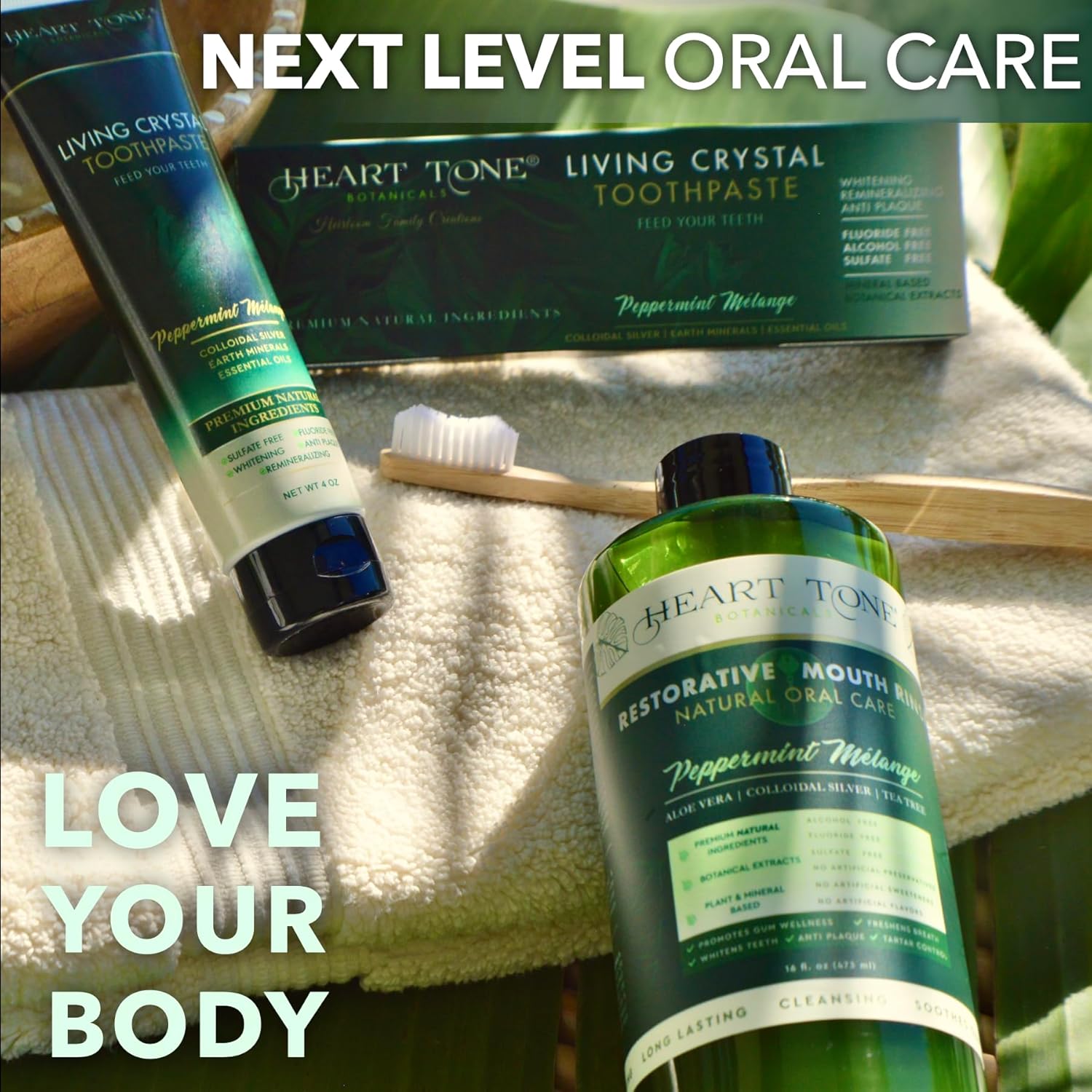 Living Crystal Toothpaste | Fluoride Free | Natural & Remineralizing Hydroxyapatite Toothpaste | Sensitive Teeth | Theobromine, Strengthens Enamel | Minty Fresh