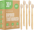 Bamboo Toothbrushes 30 Pack - BPA Free Soft Bristles Toothbrushes, Eco-Friendly, Natural Wooden Toothbrush