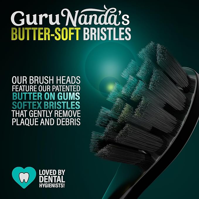 GuruNanda Pressure Sonic 2.0 Electric Toothbrush with Butter On Gums Bristles – Smart Pressure Sensor, 5 Modes, 2-Min Timer, 55-Day Rechargeable Battery, IPX7 Waterproof, Black