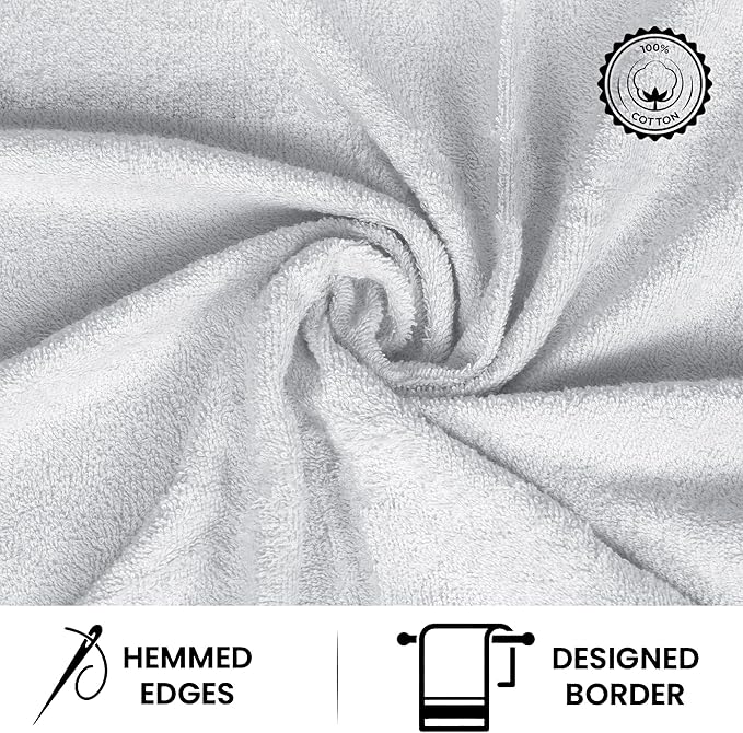 Casa Lino 100% Cotton Hand Towels for Bathroom - Soft, Highly Absorbent & Quick Dry Kitchen Towels - Gym Towel Set - Travel Towel Set - 24" x 16" - Pack of 4 - (Multicolor I)