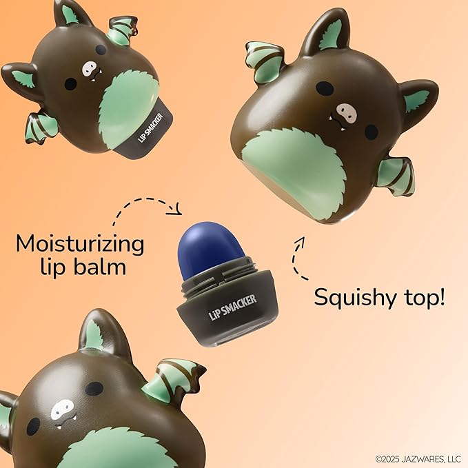 Lip Smacker Squishmallows Moisturizing Lip Balm, Fun Soft Squishy Collectible Top, Blackberry Flavored Hydration - Aldous (Pack of 2)