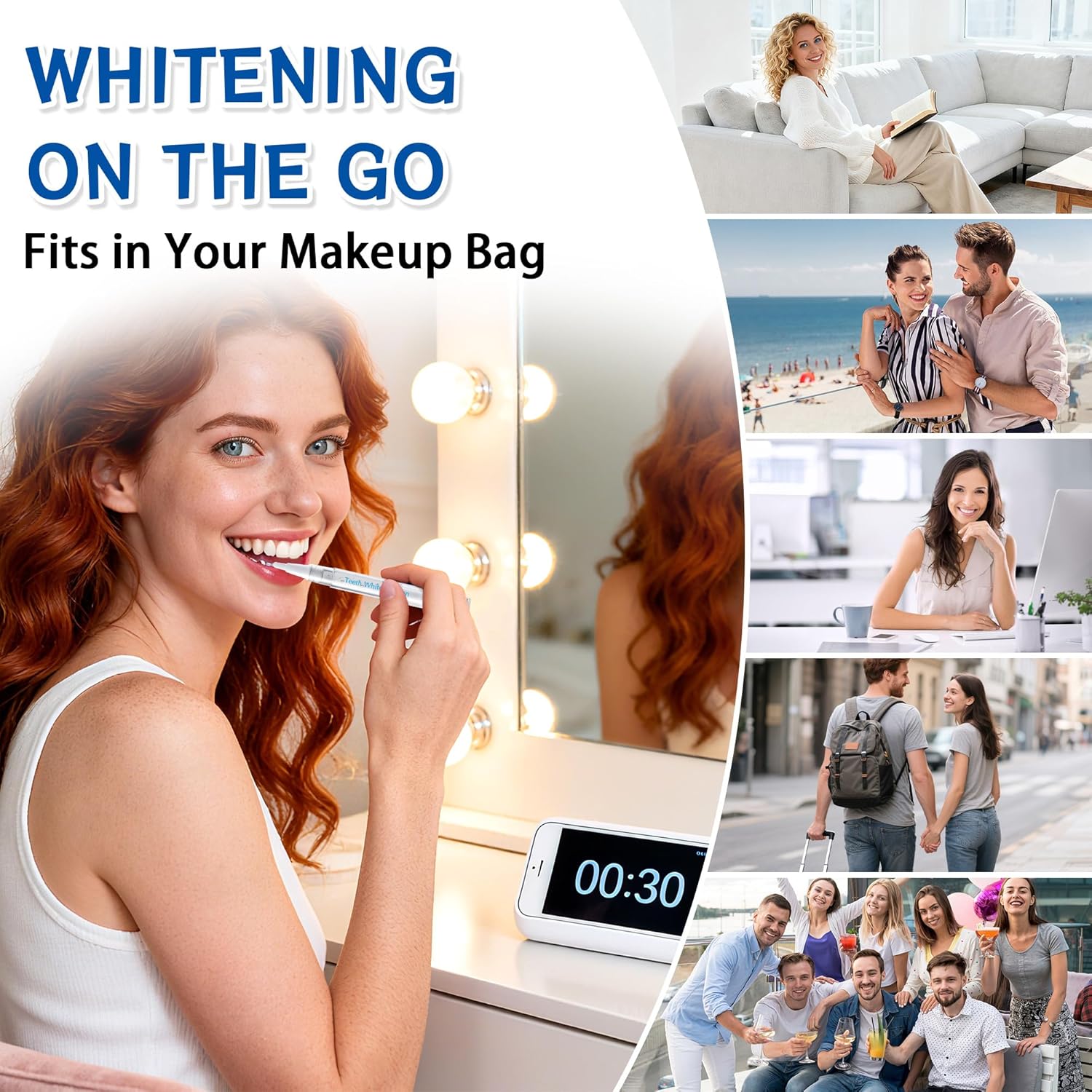 Teeth Whitening Pen, 4 Pack Tooth Whitening Gel Formula for Instant Stain Removal, Brightens Smile & Neutralizes Yellow Tones, Safe for Sensitive Teeth, Mint Flavor