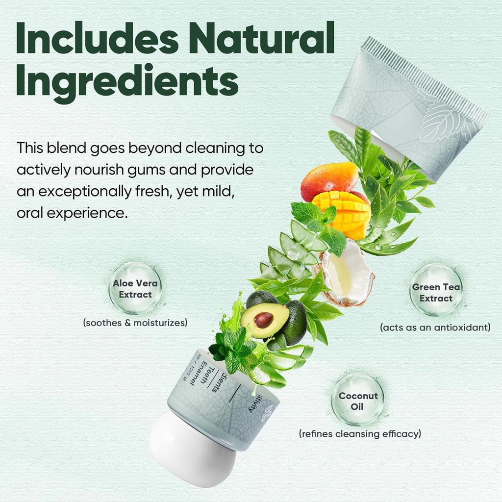 MySmile Fluoride Free Toothpaste, Nano Hydroxyapatite Toothpaste for Sensitive Teeth, Strengthens Enamel, Remineralizes & Whitens Teeth, Freshens Breath for Adults, SLS Free, Natural Misty Mint, 4.2oz