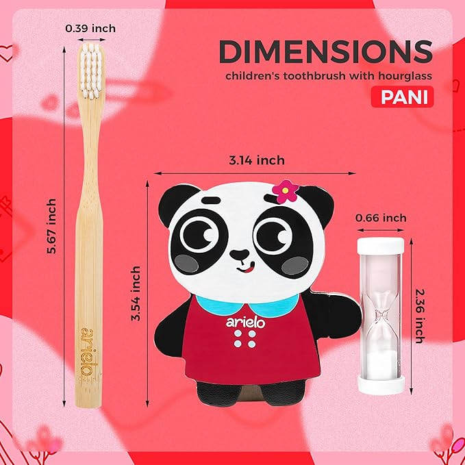 Arielo Panda Toddler Toothbrush Holder with Timer - 3 MIN Timer for Autism & Sensory Kids