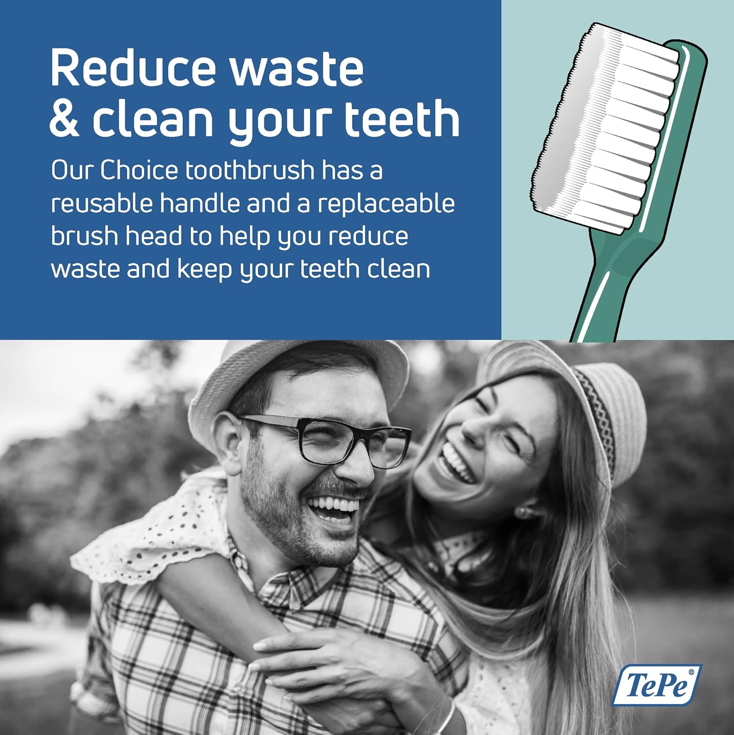 TePe Choice Toothbrush - (3 Replaceable Brush Heads)