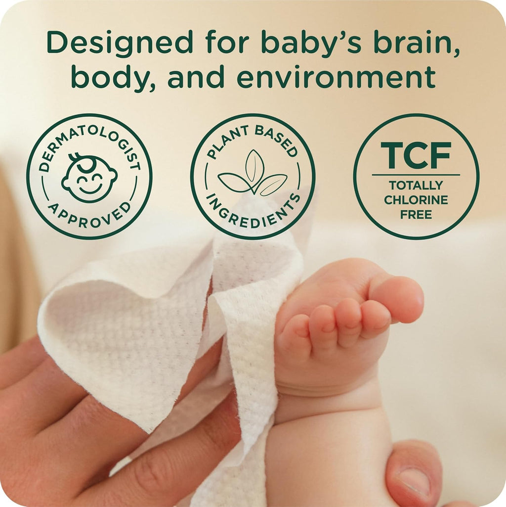 HealthyBaby Our Wet Wipes | EWG Verified Safe | 100% Water & Plant Based | Unscented & Safe for Sensitive Skin | Fragrance Free and Totally Chlorine Free (4 packs, 256 wipes)