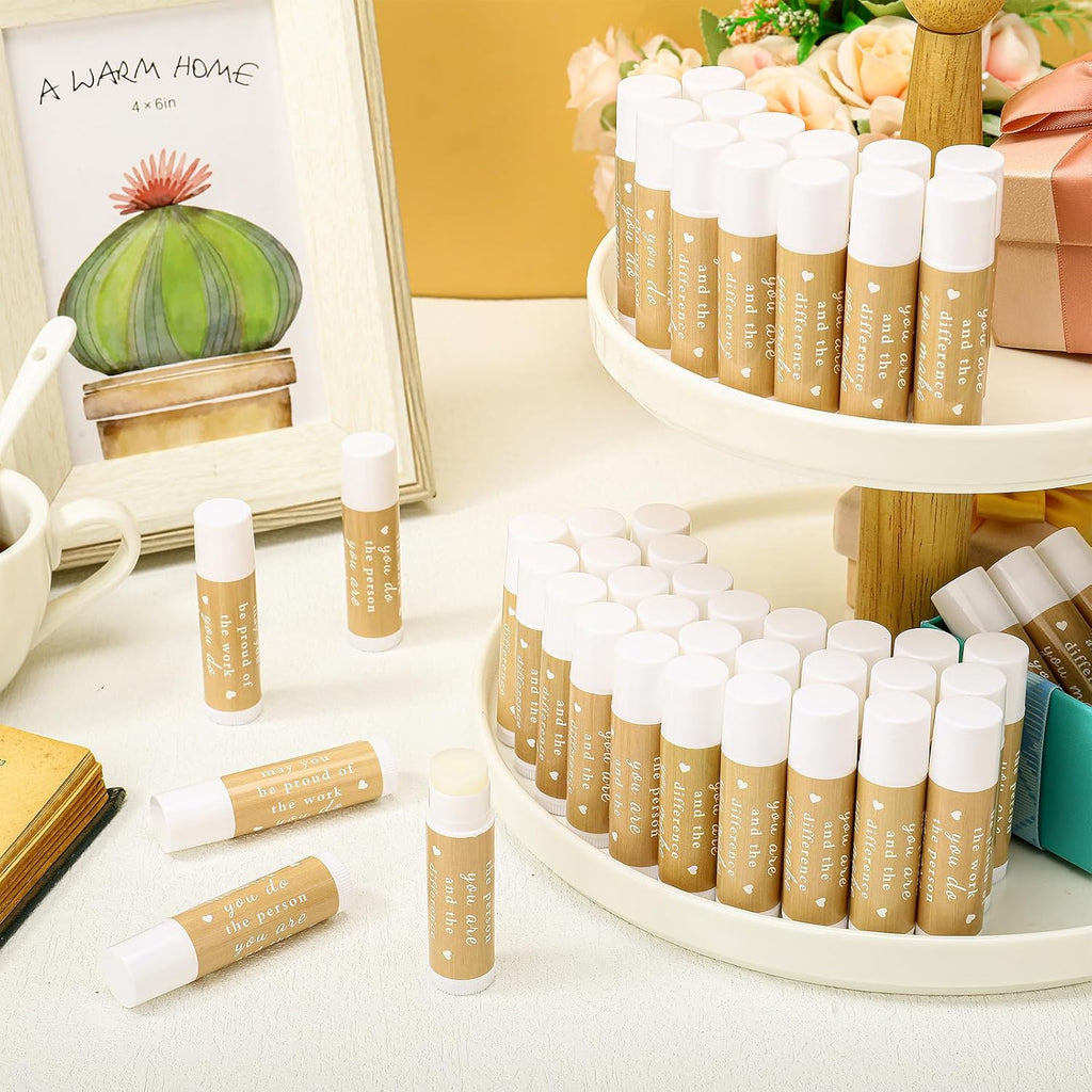 Demissle 48 Pcs Thank You Lip Balm Appreciation Gifts Bulk Inspirational You're the Balm Vanilla Ingredients Lips Care for Thanksgiving Christmas Appreciation Favor Employee Coworker Volunteer