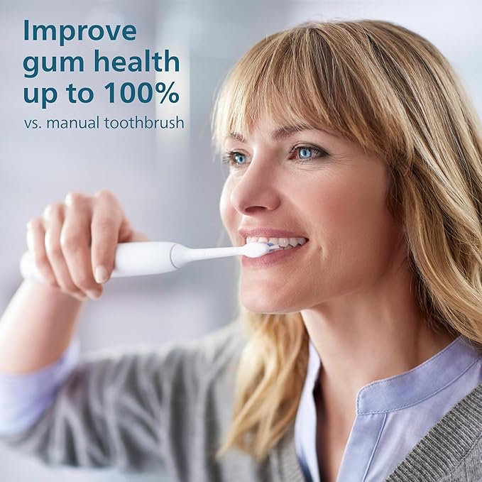 Philips Sonicare Compact Flosser 1000, Blue, ProtectiveClean 5300 Rechargeable Electric Toothbrush and 2PK Compact Nozzle Bundle