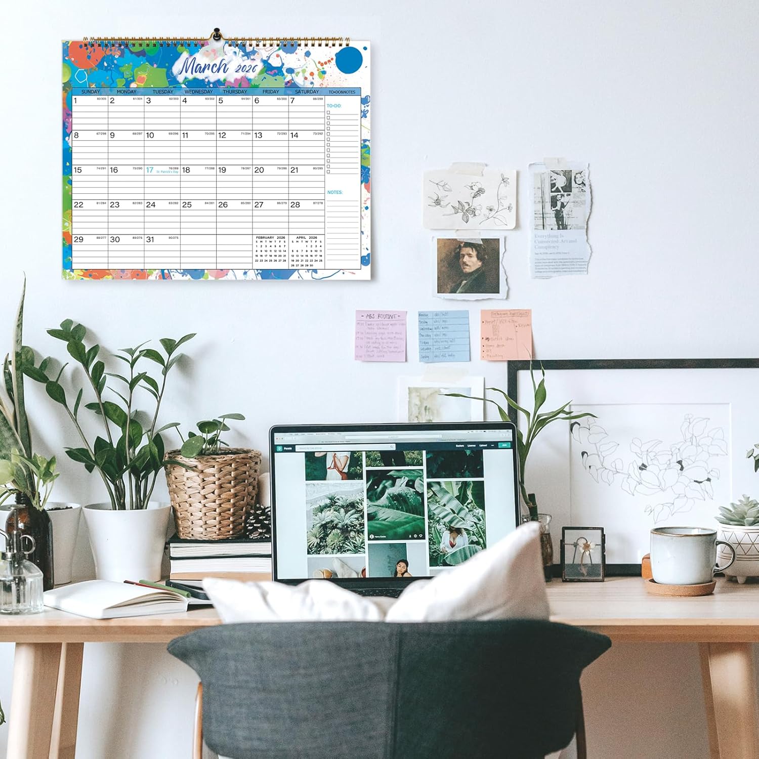 2026 Calendar 12 Month Wall Calendar 2026, Jan to Dec 2026 Calendar with Julian Dates, 14.8" X 11.5" (2026 Wall Calendar Colorful)