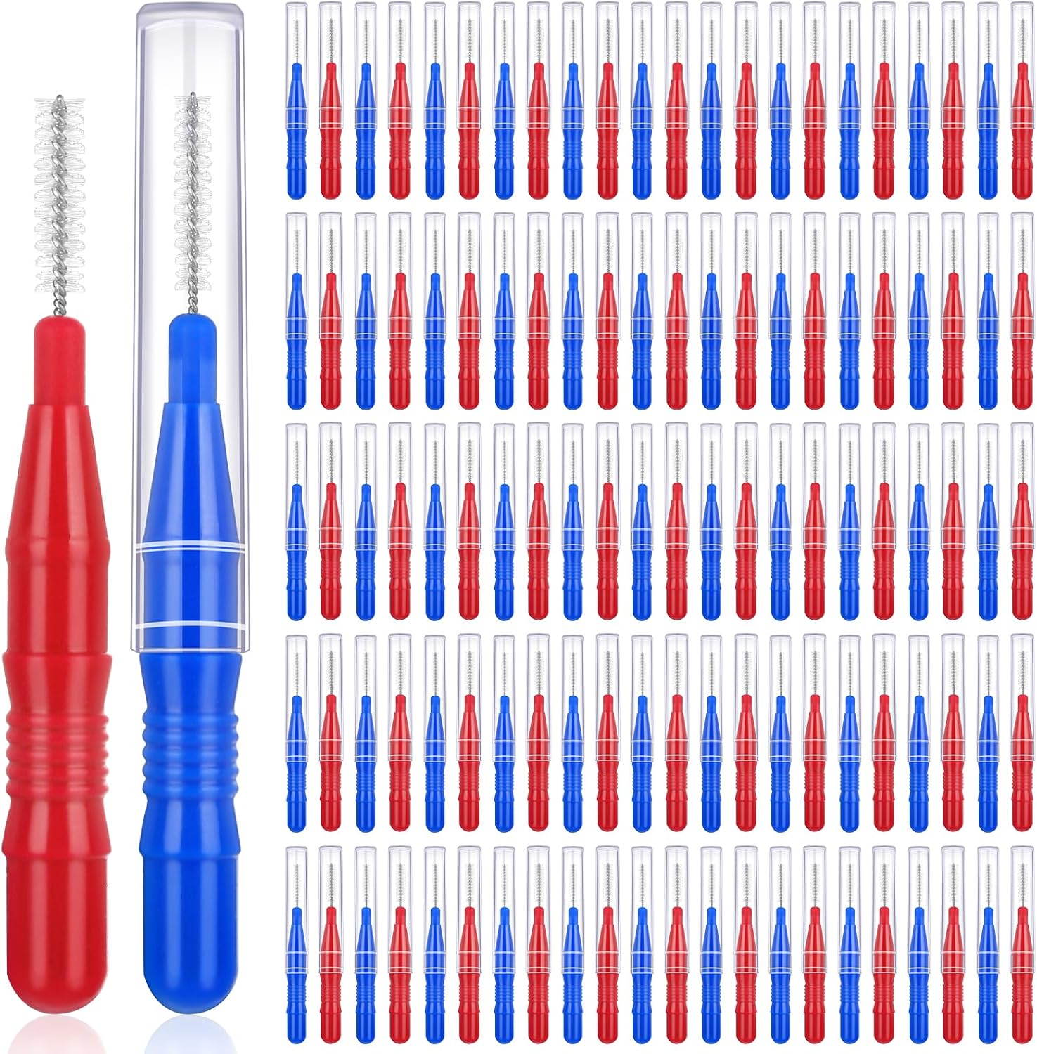 120Pcs Interdental Brushes 2 Sizes, 360° Bendable Soft Bristles Braces Brush Dental Brushes Between Teeth Gum Interdental Brushes for Gum Braces Oral Teeth Cleaning Tool