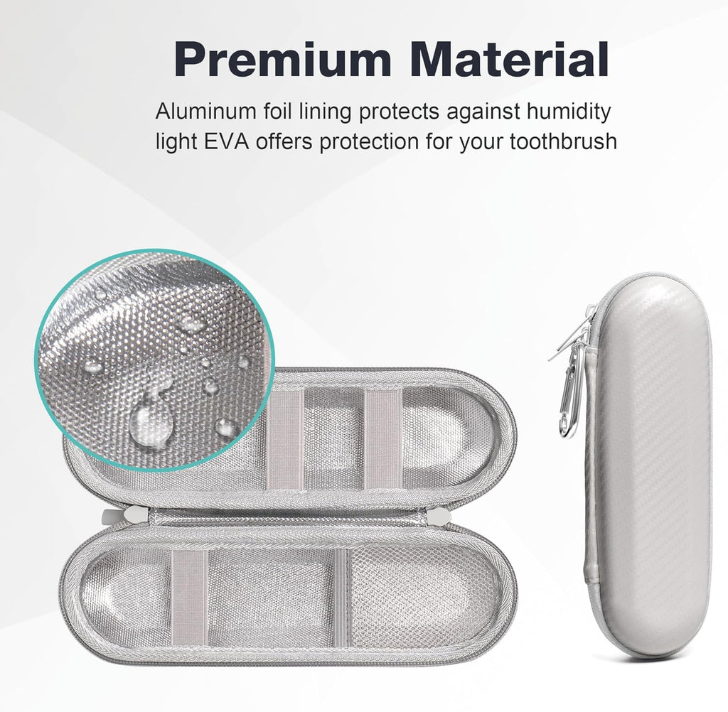 Nincha Hard Shell Electric Toothbrush Case - for Oral-B iO/Pro/Smart Series Bigger Size Travel Case Fits all Powered Toothbrushes and Accessories White