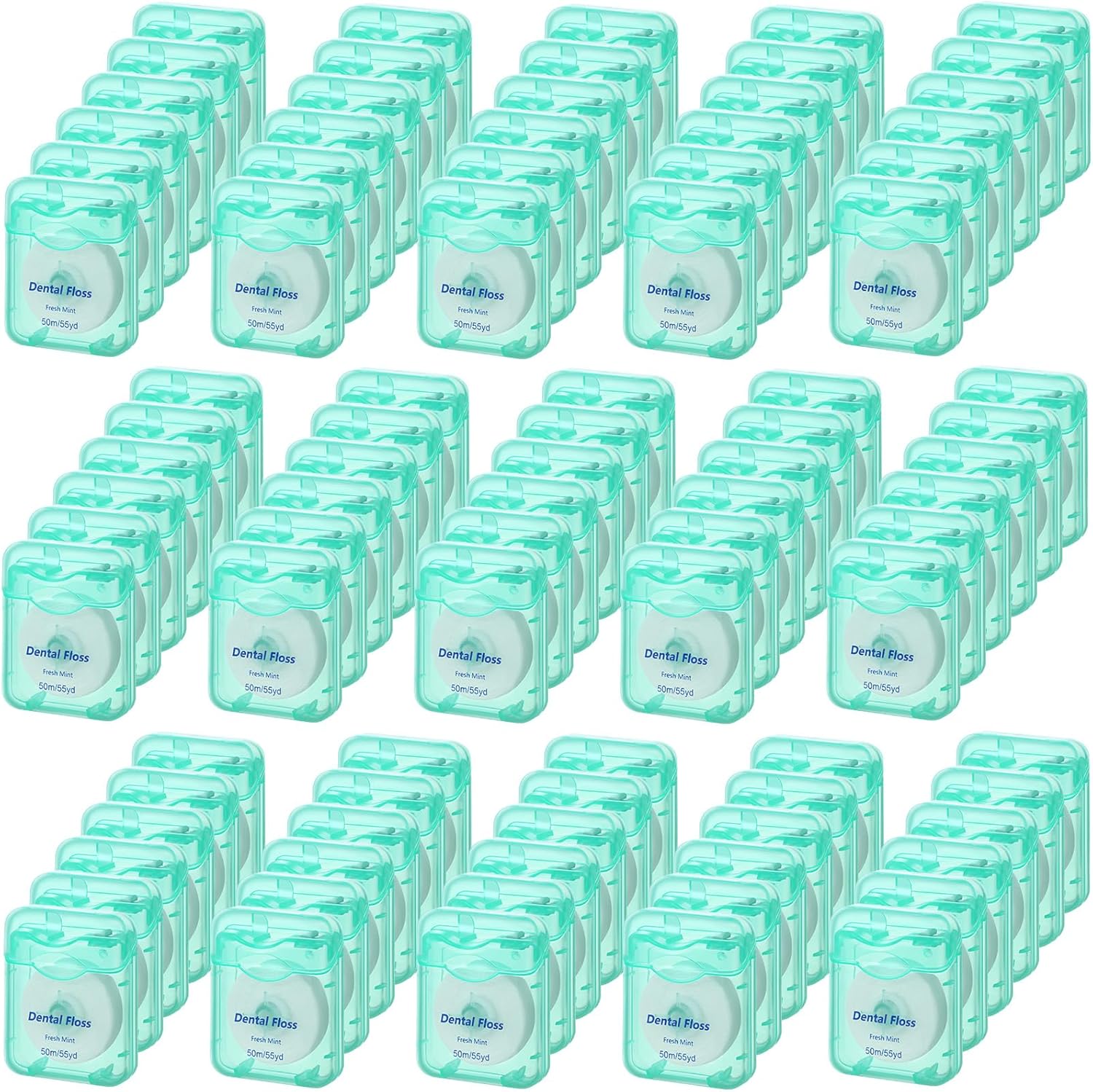 Mimorou 96 Pack Dental Floss Bulk Mint Flavored Floss 50m Each Travel Dental Oral Care for Teeth and Gum Protection(Mint Green)