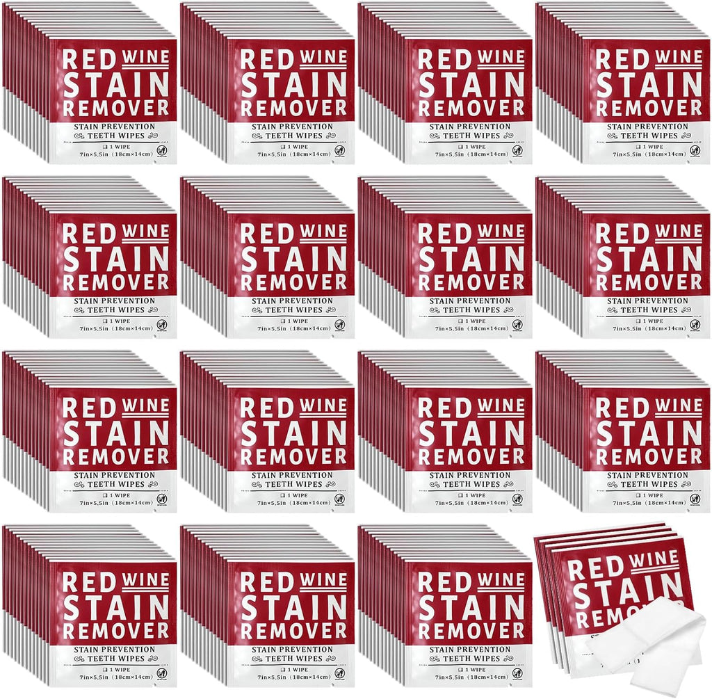 Loopeer 200 Pack Red Wine Stain Remover Wipes for Teeth and Lips Wine Prevention Teeth Wipes