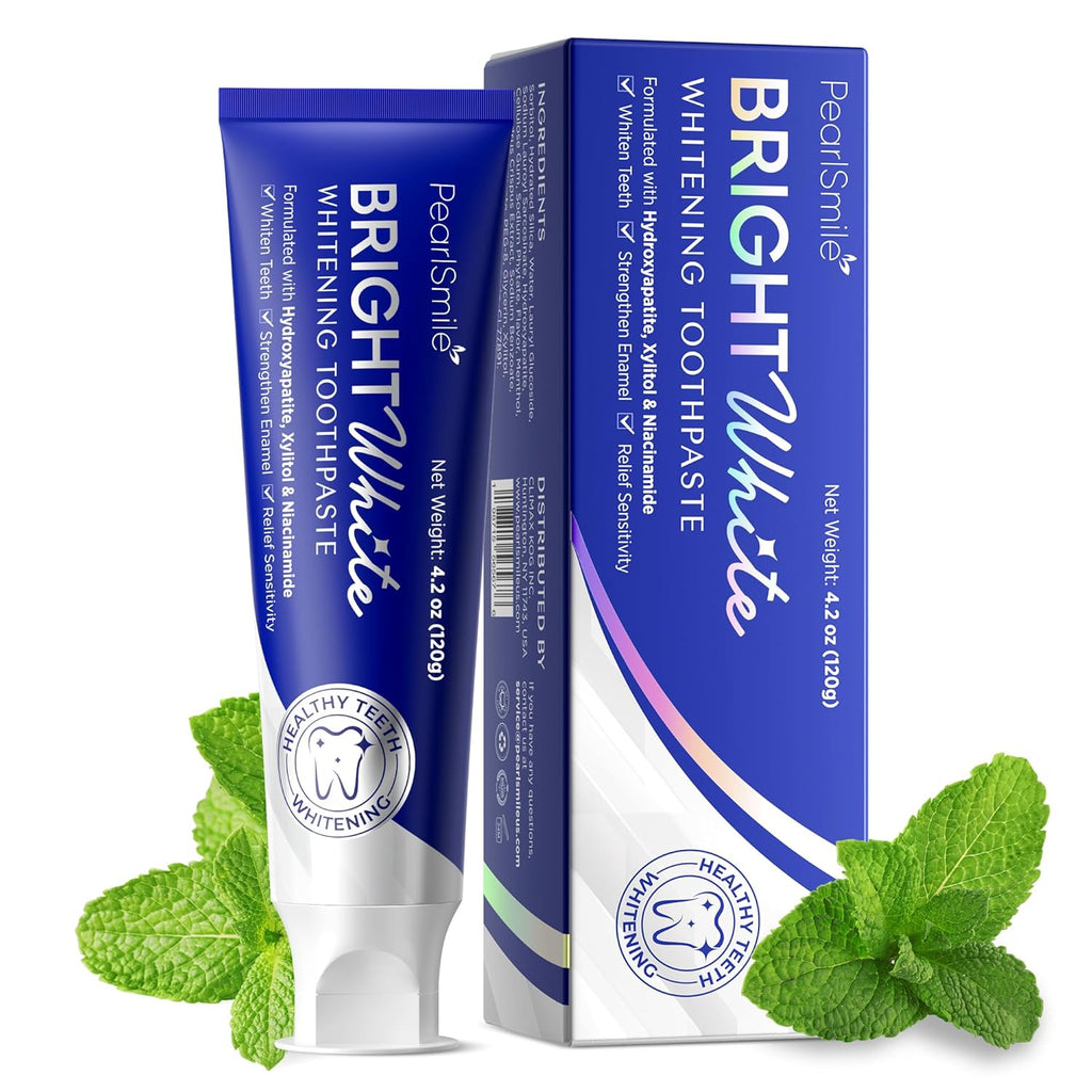 PearlSmile Hydroxyapatite Niacinamide Whitening Toothpaste – 5% Niacinamide + 10% Nano-Hydroxyapatite (nHAp) – Strengthens Enamel & Remineralizes – Fluoride-Free, 4.2oz (Pack of 1)