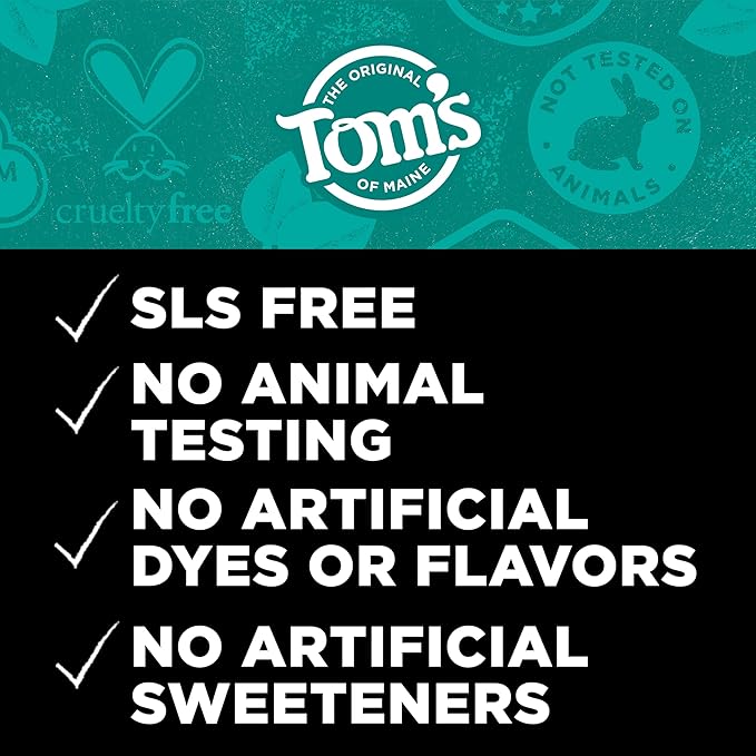 Tom’s of Maine Natural Activated Charcoal Toothpaste with Fluoride, Peppermint, 3 Pack, 4.0 Oz