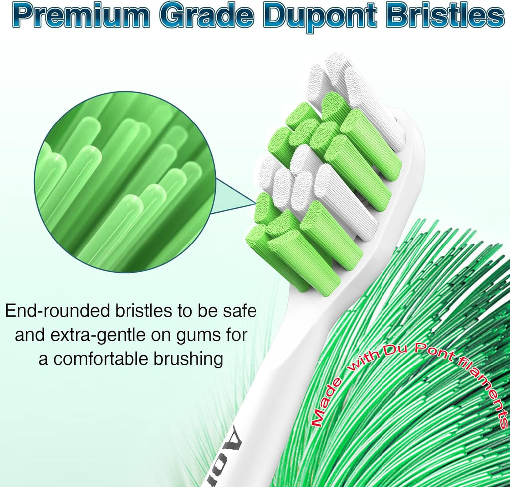 Aoremon Replacement Heads for Philips Sonicare Toothbrush Heads - Compatible with Phillips Sonicare W HX6062/65 & All Snap-on Electric Toothbrush Models, White Pack of 10