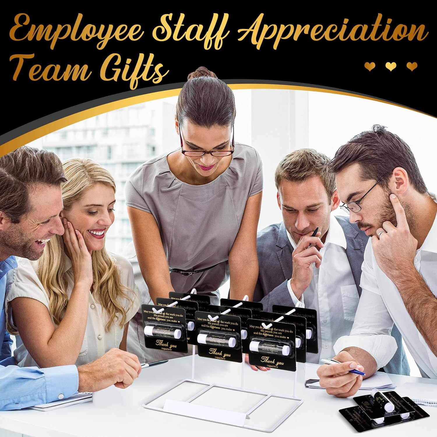 30 Pack Christmas Employee Appreciation Gift Lip Balms Bulk Staff Teacher Team Volunteer Thank You Gift Thanksgiving Christmas Appreciation Party Favor for Women Men(Cool,Black Gold)