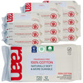 Raan, 100% Cotton Baby & Toddler Wipes, Unbleached, 99% Purified Water, Unscented, EWG verified, Made for Sensitive Skin, Extra Soft and Durable, 12 pack, 720 Count