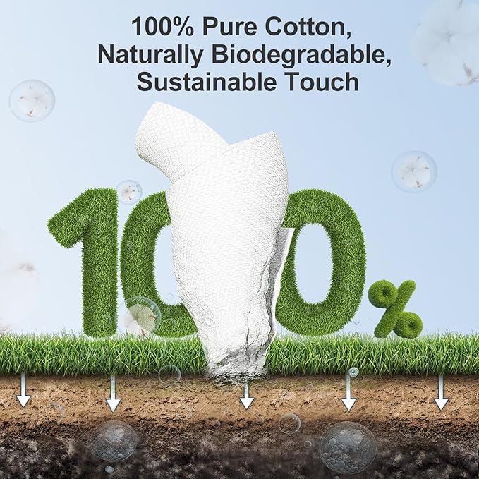 Winner Face Towels, 100% USDA Biobased Facial Towelettes XL, Disposable Face Towel for Sensitive Skin, Ultra Soft Makeup Remover Dry Wipes, Odor-Free, 55 Count, 1 Pack