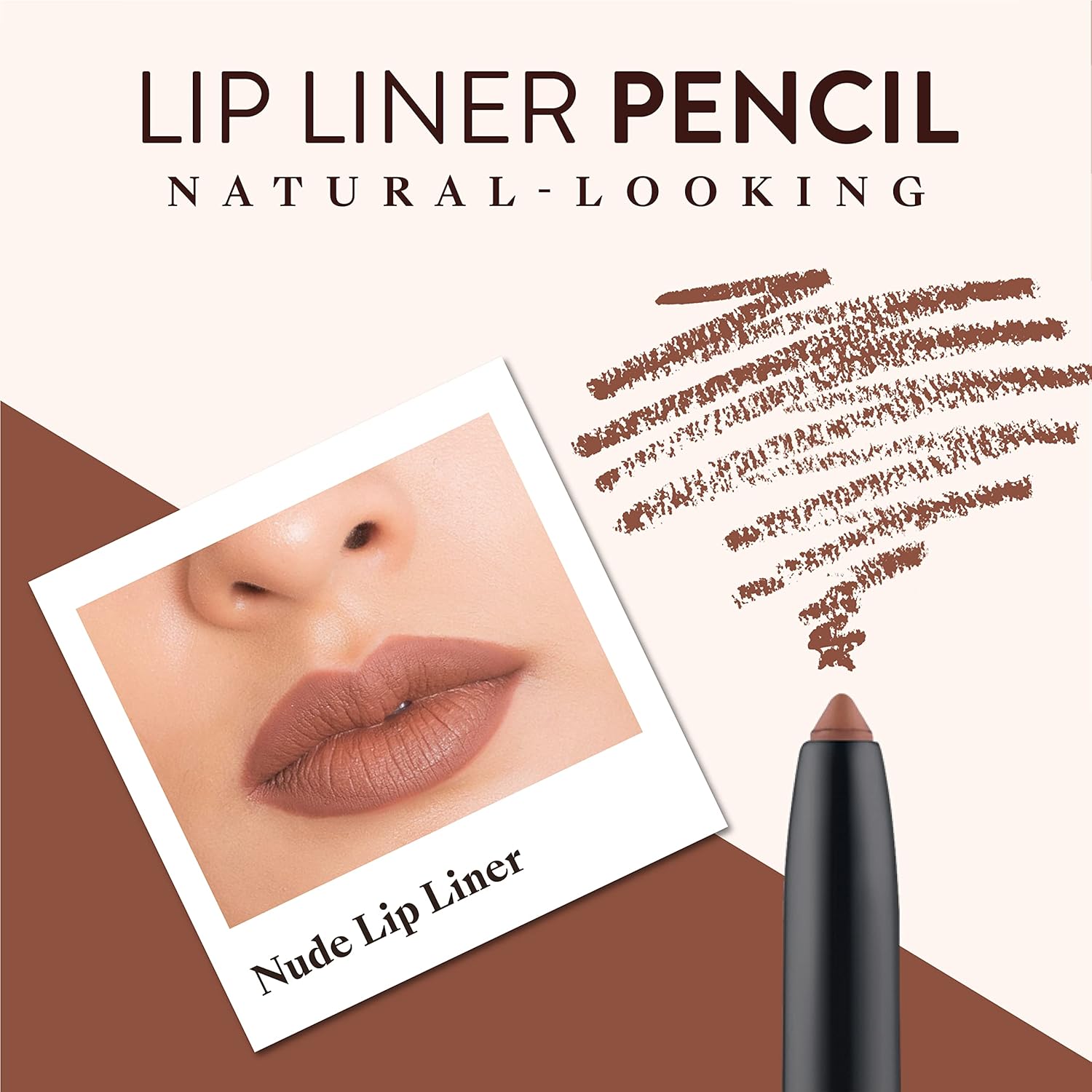 Mented Cosmetics Lip Liner for Women, Dark Brown Lipliner Lip Pencil, Waterproof Lipliner, Vegan + Cruelty Free Makeup, Nude