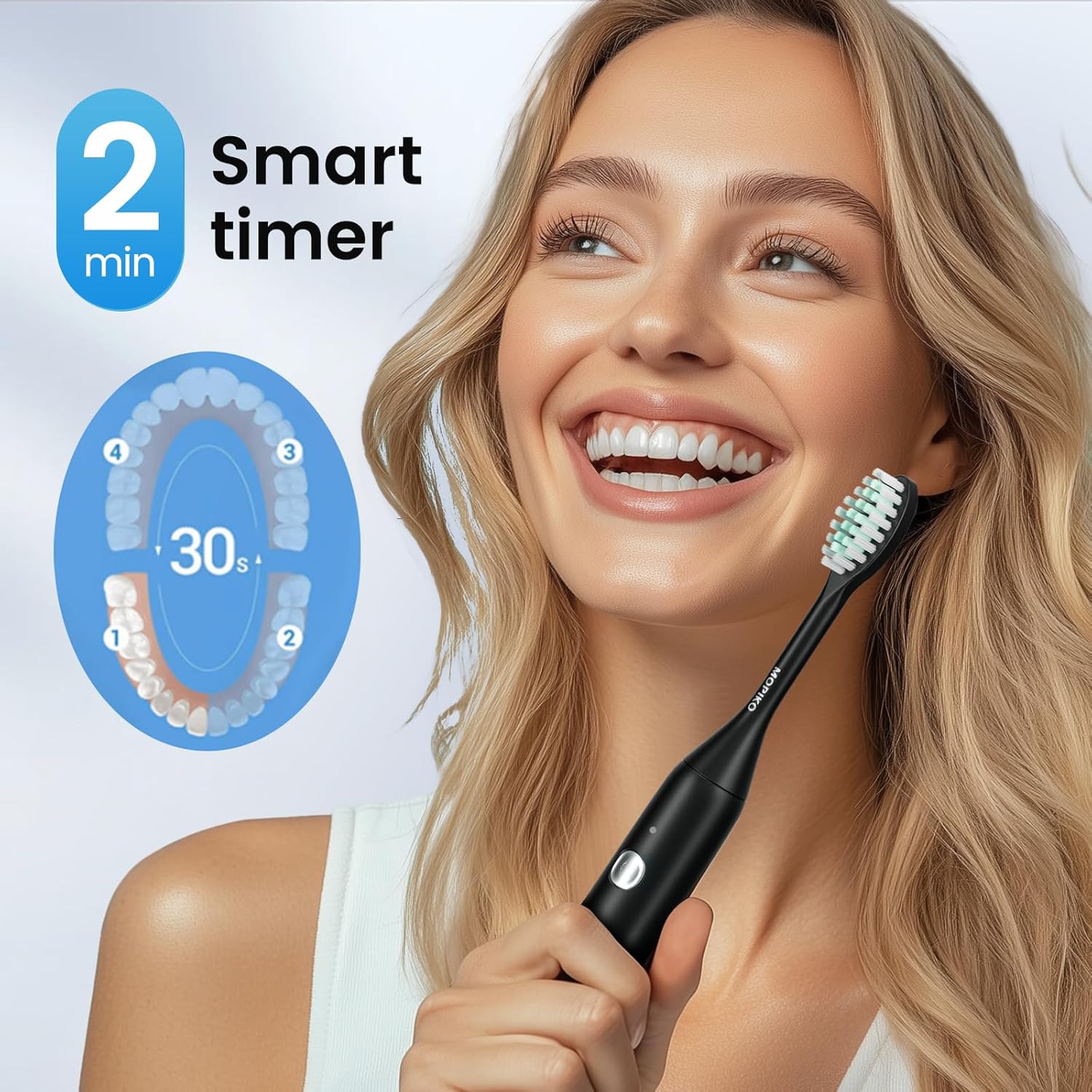 Sonic Electric Toothbrush for Adults - Type C Rechargeable Portable 3 Modes Black Sonic Electric Toothbrush with Travel Kit