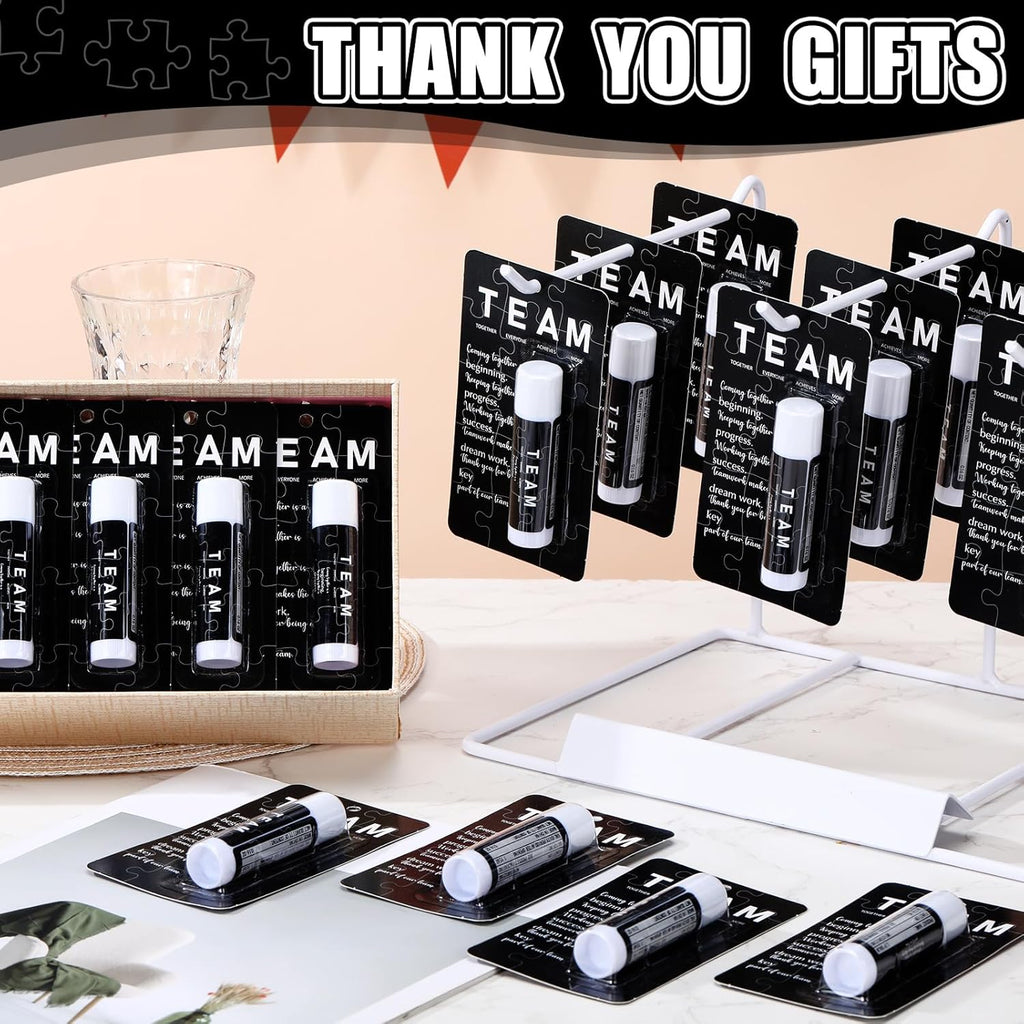 30 Pack Christmas Employee Appreciation Gift Lip Balms Bulk Staff Teacher Team Volunteer Thank You Gift Thanksgiving Christmas Appreciation Party Favor for Women Men(Team,Black)