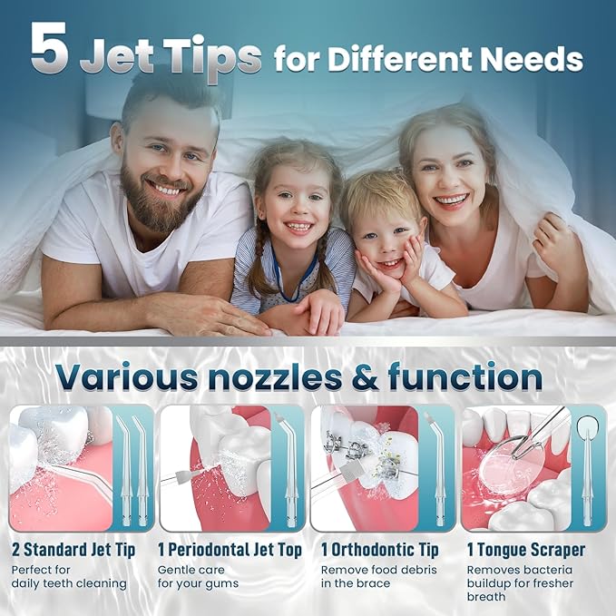 Water Flosser for Teeth Cleaning, 300ML Portable Cordless Oral Irrigator with DIY Strength, 4 Modes, IPX7 Waterproof & 30-Day Battery, 2-Min Smart Timer for Home/Travel Dental Care, Green