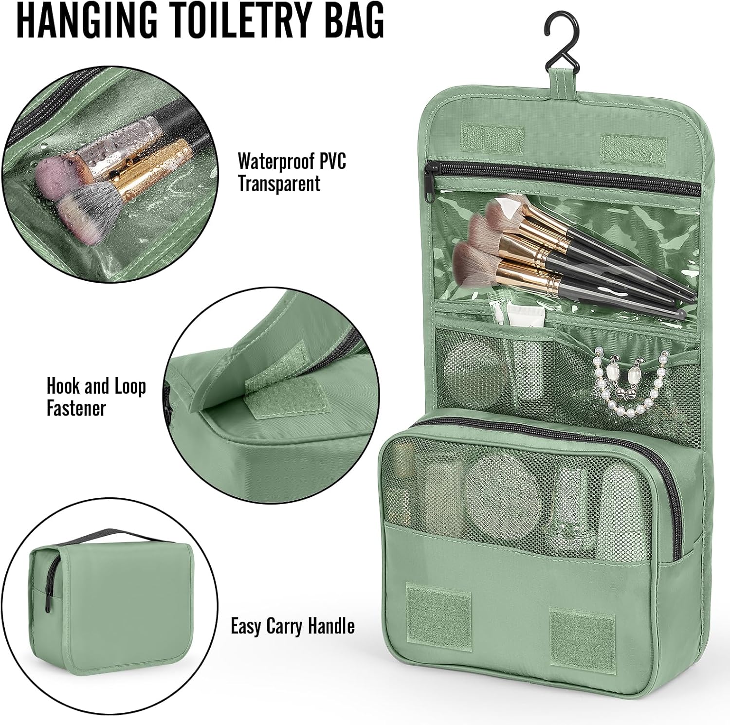 Veken 10 Set Packing Cubes for Travel Essential, Suitcase Organizer Bags in 4 Sizes, Carry-On Luggage Accessories with Large Laundry & Hanging Toiletry Bag, Must-Have for Airplane, Road Trip & Camping