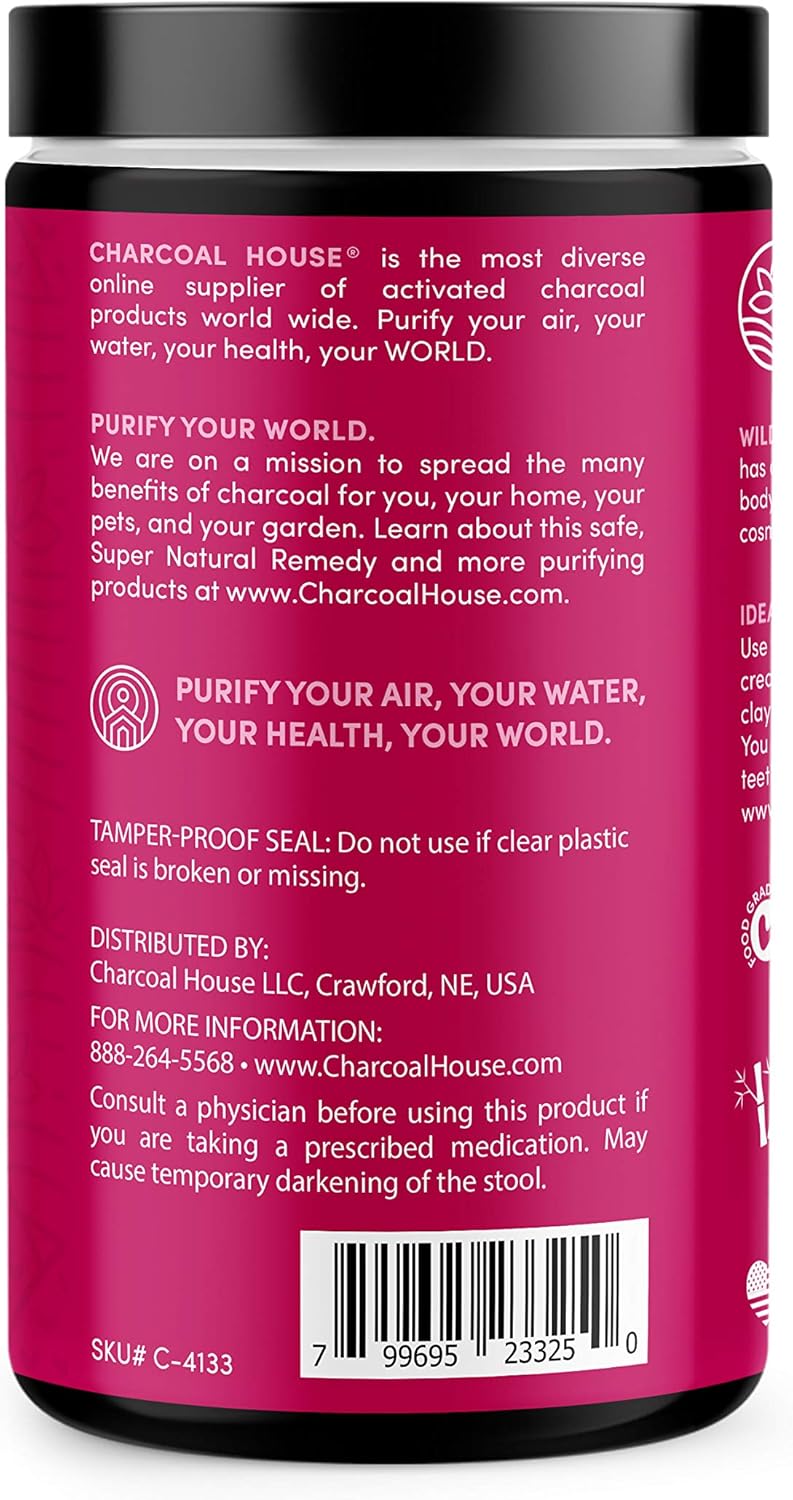 Charcoal House Activated Bamboo Charcoal Powder Food Grade - Beauty & Cosmetics - Use in Skin Care, Body Scrub, Facial Cleanser, Soap Making, Face Wash & Teeth- 11 oz