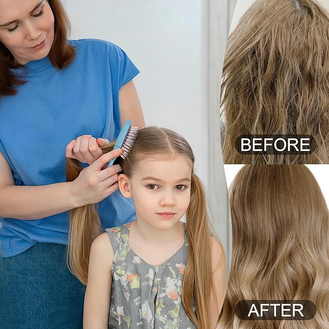 Hair Brush, Mini Detangling Hairbrush for Dry and Wet Hair, Small Size Travel Detangler Brush for Girls Boys Kids Women Men for All Hair Types (Bluish)