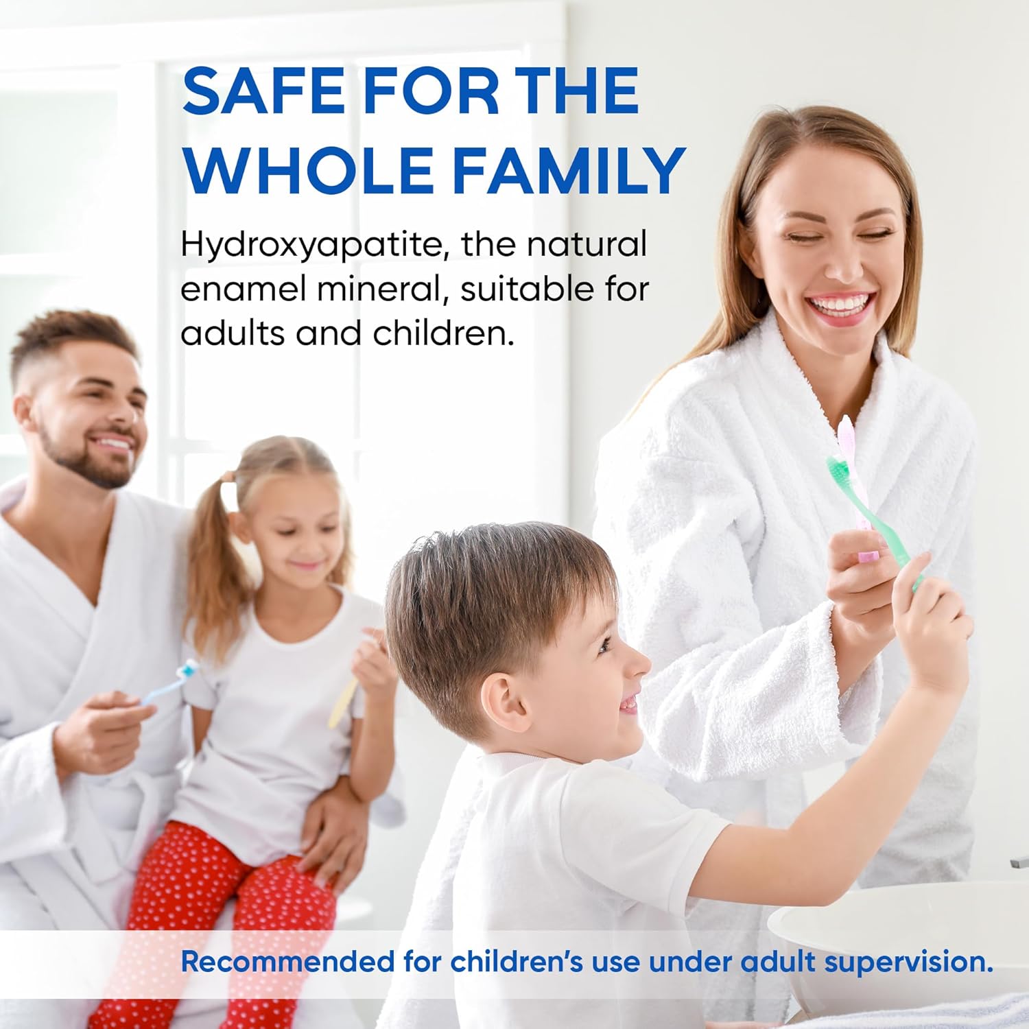 10% Nano Hydroxyapatite Toothpaste: Fluoride Free Natural Whitening Toothpaste for Sensitive Teeth, Enamel Support, Plaque Remover, SLS Free, Fresh Mint Flavor, Adults & Kids, 4 oz (Pack of 2)