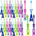 120 Pcs Kids Toothbrushes Bulk Cute Little Kangaroo Toothbrush with Cover Suction Cup Individually Wrapped Kangaroo Animal Toothbrush for Children Home School Camp Daycare Travel