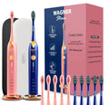 Wagner Stern. Duette Series. 2 Electric toothbrushes with Pressure Sensor. 5 Brushing Modes and 4 Intensity Levels, 10 Dupont Bristles, 2 Premium Travel Cases. (Pink/Blue)