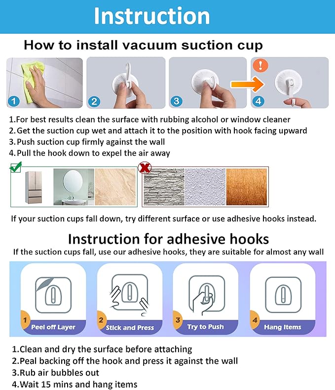 2 x Bath Toy Net, Kids Bath Tub Toy Holder Basket, Corner Mesh Bag, Baby Bathtub Storage Organizer, Large Bathroom Bucket, Toddler Shower Caddy Hanging Bin with 6 Suction Cups, 4 Adhesive Wall Hooks