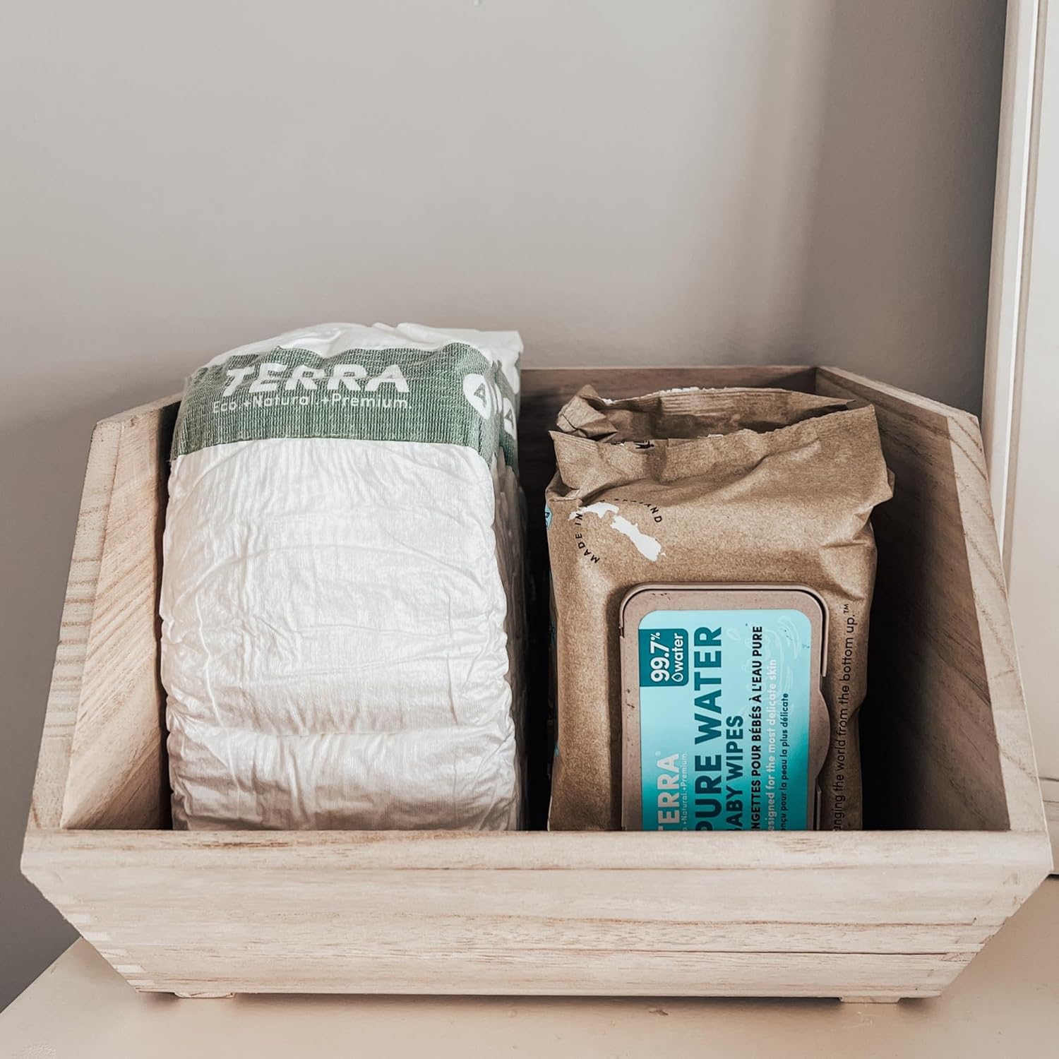 Terra Organics Pure New Zealand Water Bamboo Baby Wipes, Biodegradable, Natural, 1 Pack of 70 Wipes