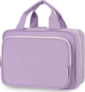 Narwey Travel Toiletry Bag for Women Large Hanging Makeup Bag Organizer Toiletries Bag for Full Size Essentials Accessories Cosmetics (Purple (Large))