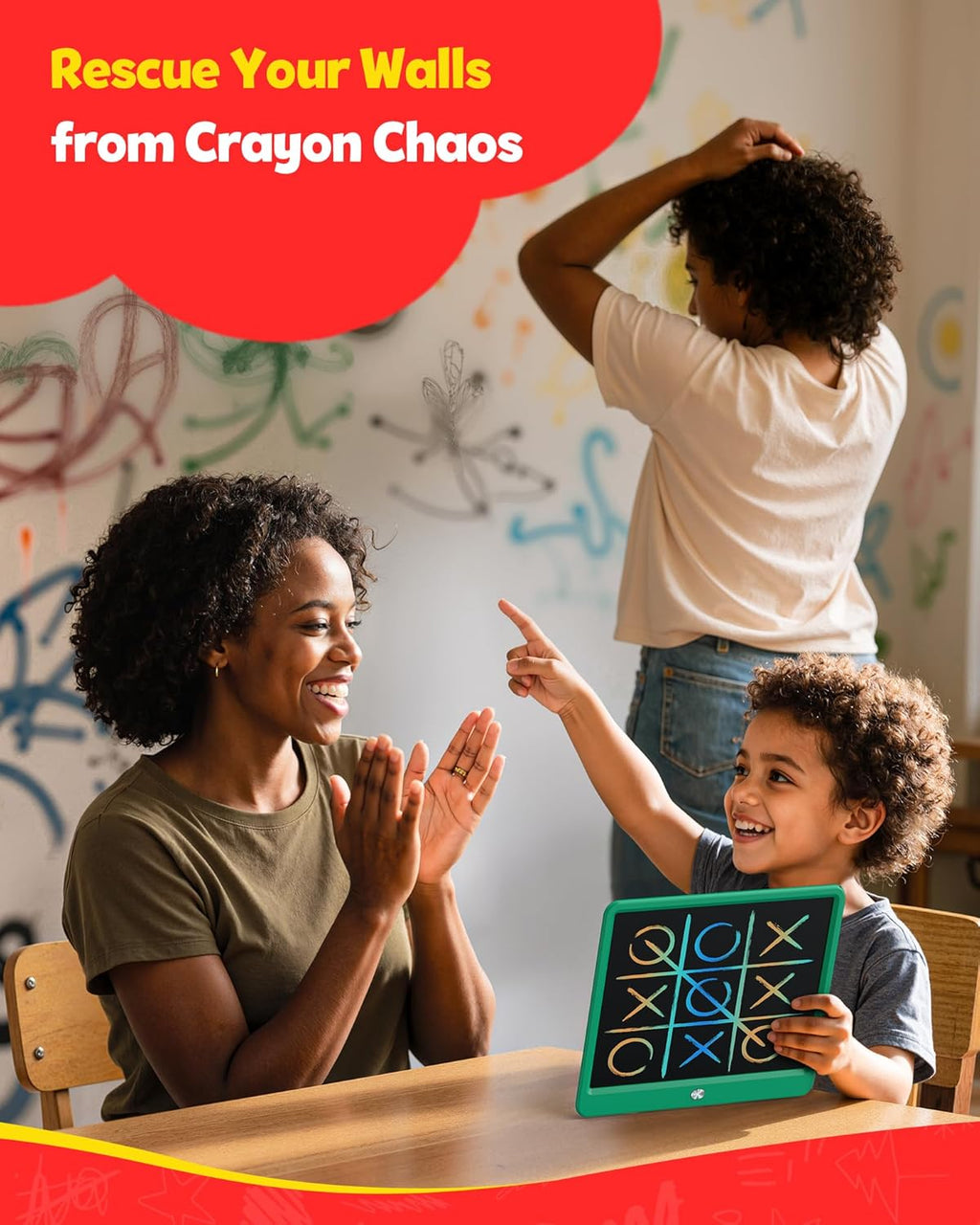 TEKFUN LCD Writing Tablet for Kids Boys Toys, 12 Inch Erasable Doodle Board Colorful Drawing Pad, Board Games Outdoor Travel Toys Gifts for Toddlers Boys Adults (Green)