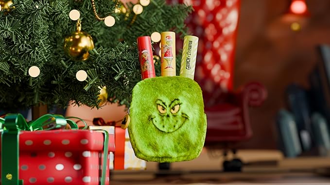 Dr. PawPaw The Grinch Set - Original, Ultimate Red, Candy Cane - Lip Scrub and Natural Lip Balm - Gluten Free Care to Exfoliate and Moisturize - 3 pc
