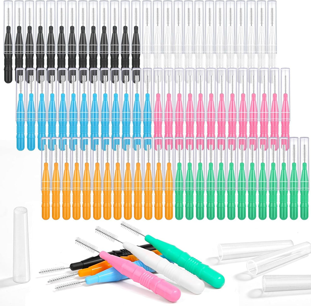 120Pcs Interdental Brushes, 360° Bendable Soft Bristles Braces Flossers Brush Dental Brushes Between Teeth Dental Floss Picks for Gum Braces Oral Teeth Cleaning Tool