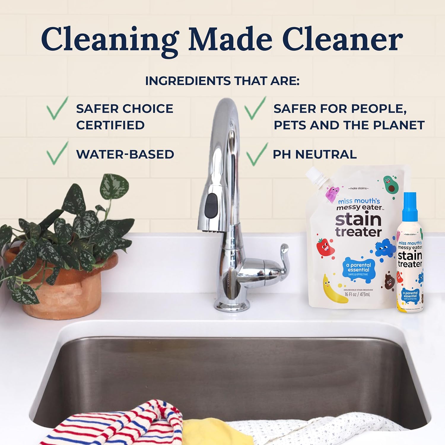 Miss Mouth's Messy Eater Stain Treater - 2 Pack Stain Remover Spray and 16oz Bottle