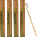 Bamboo Toothbrushes, Soft, Flossing Bristles, Pack of 4