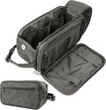 PAVILIA Toiletry Bag for Men, Travel Essentials Shaving Dopp Kit, Mens Travel Bag Toiletries Organizer Case for Grooming, PU Leather Water Resistant Cosmetic Bag Pouch (Dark Grey)