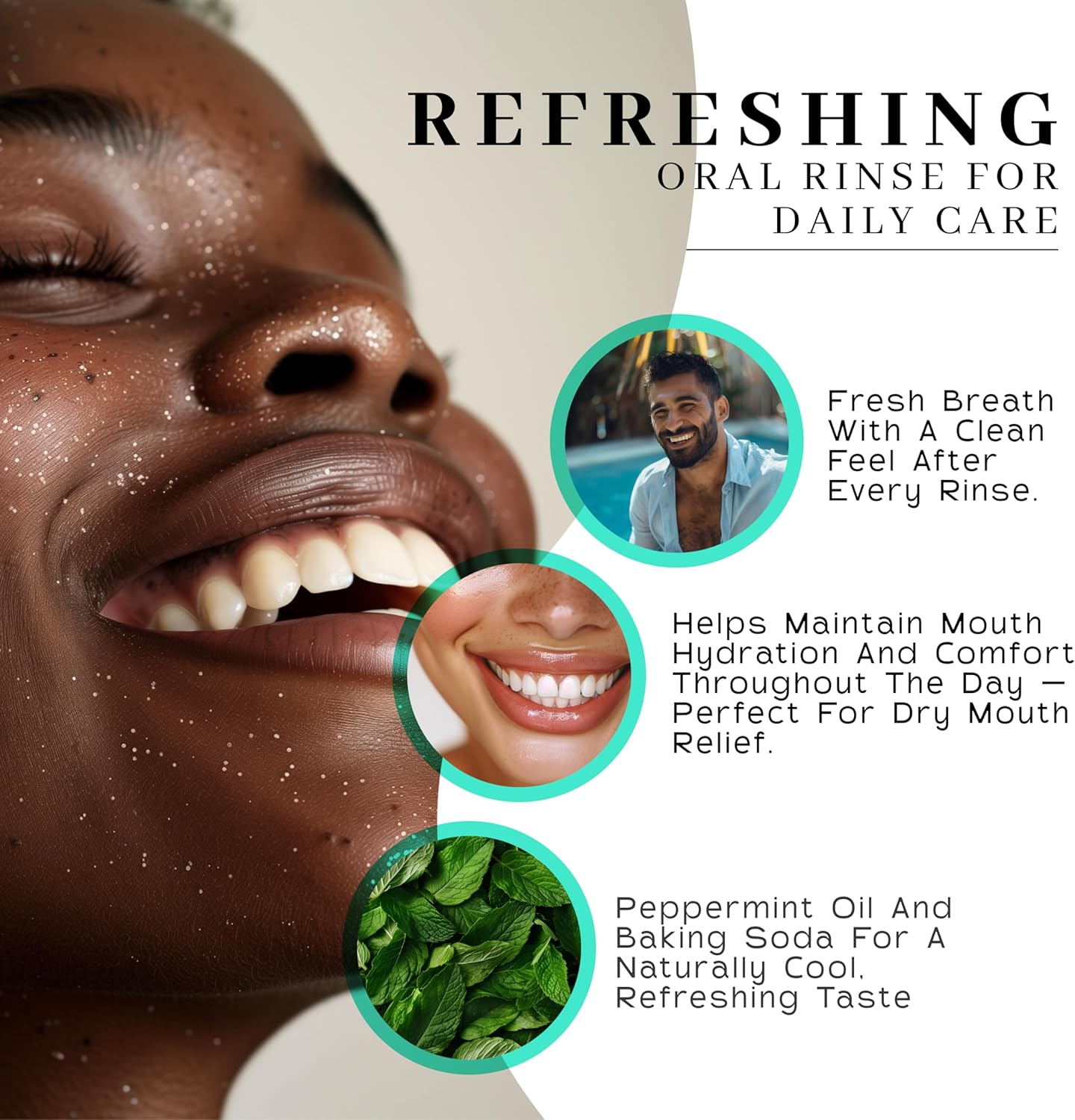 Vanman's - Oral Mouth Care Kit with Powder Toothpaste (2.2 Ounce) and Two Oral Rinse Mouthwash (8.8 Ounce) - Aloe, Mint Remineralizing Mouthwash and Tooth Powder with Coconut Charcoal, Egg Shell