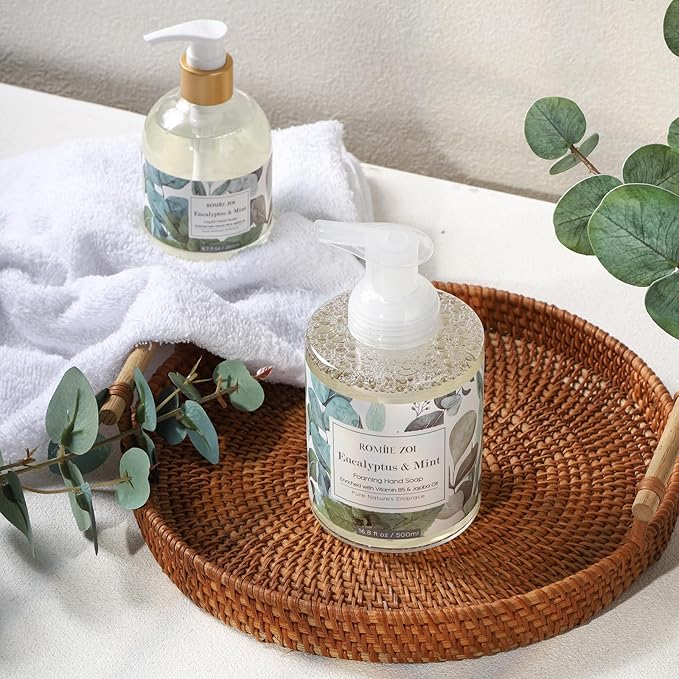 ROMIIE ZOI Foaming Hand Soap with Gift Box- Eucalyptus & Mint - Biodegradable Formula Moisture & Revitalize - 500ml/ 16.8oz