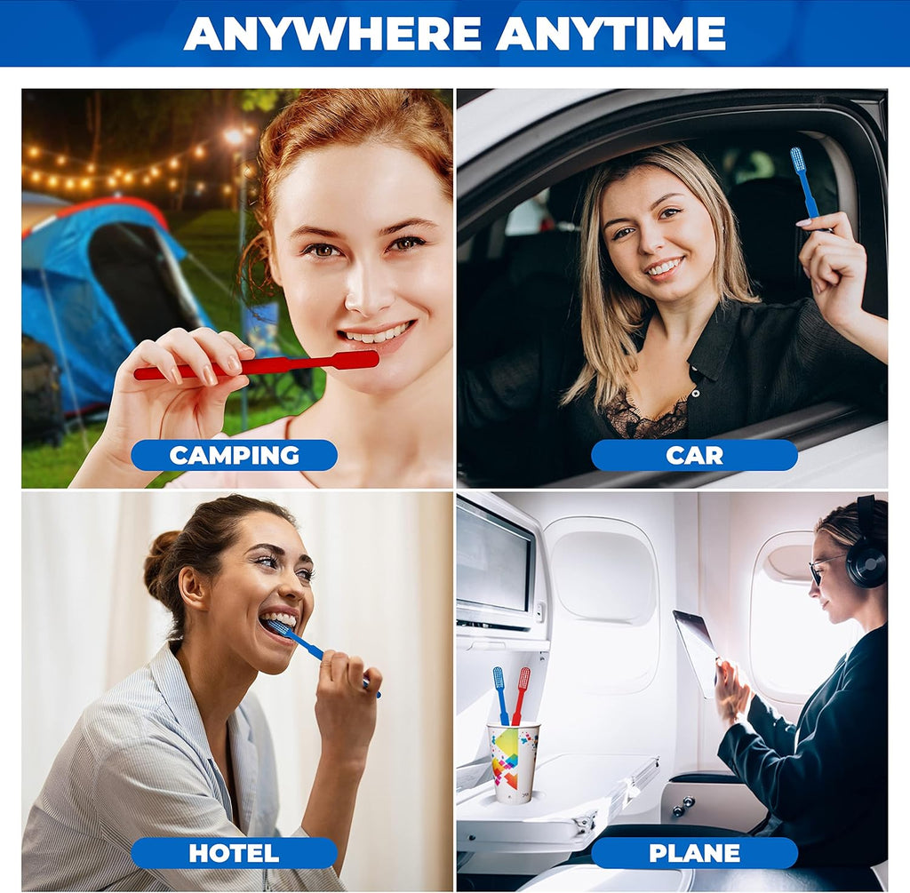 100 Pack Disposable Toothbrushes with Toothpaste, Built in - Prepasted Toothbrushes Individually Wrapped |Single Use Waterless Tooth Brush with Soft Bristles for Hotel, Camping, Travel