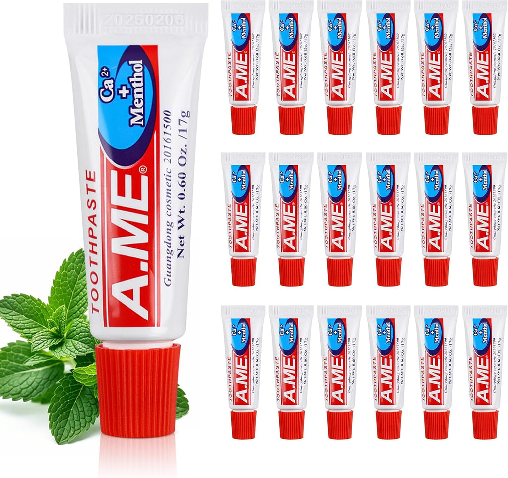 Toothpaste Bulk Travel Size, Disposable Small Travel Portable Mini Compact Pocket Size Toothpaste for Bad Breath, Vacation/Hotel/Camping Shelter/Homeless/Nursing Home/Charity 0.6 oz/ 17g (60 Tubes)