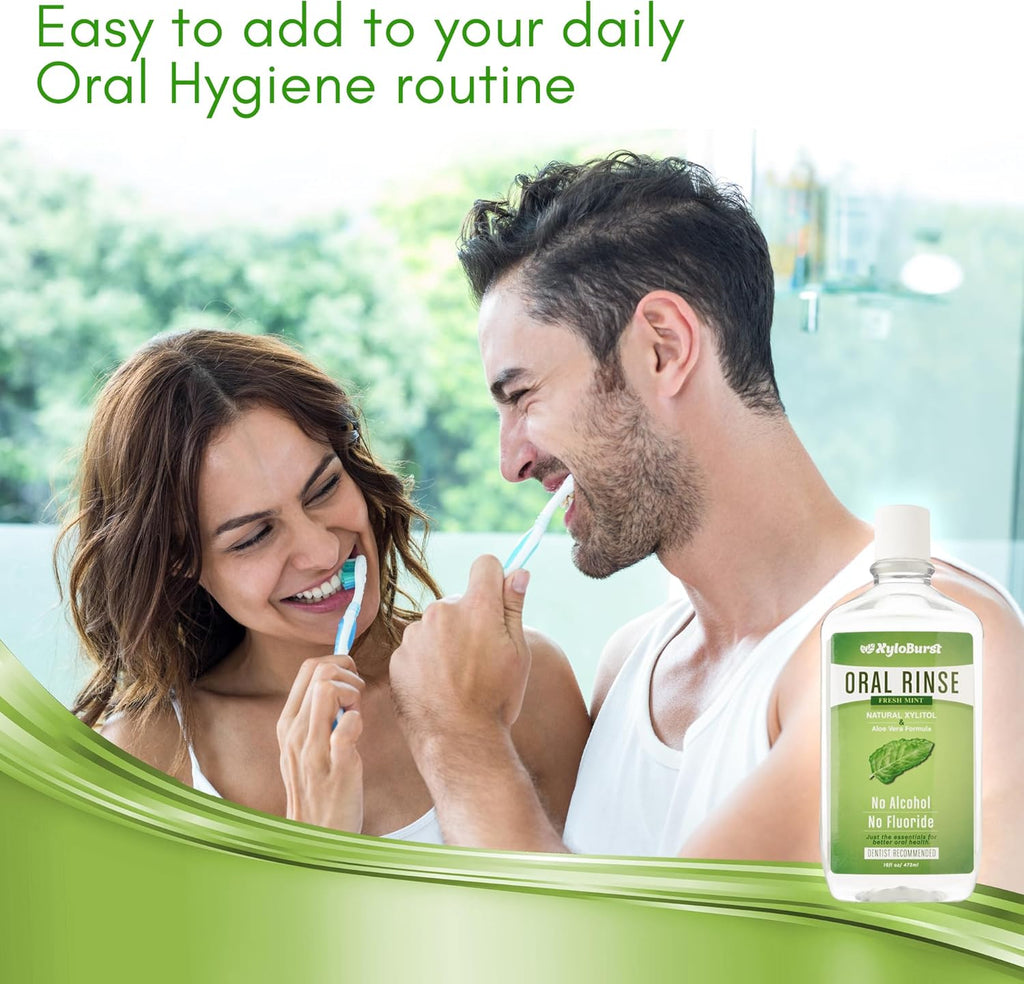 Xyloburst Oral Rinse Mouthwash - Natural Xylitol Mouthwash | Fluoride Free Mouth Wash | Alcohol Free Mouth Wash | Fresh Mint Mouth Rinse | SLS Free