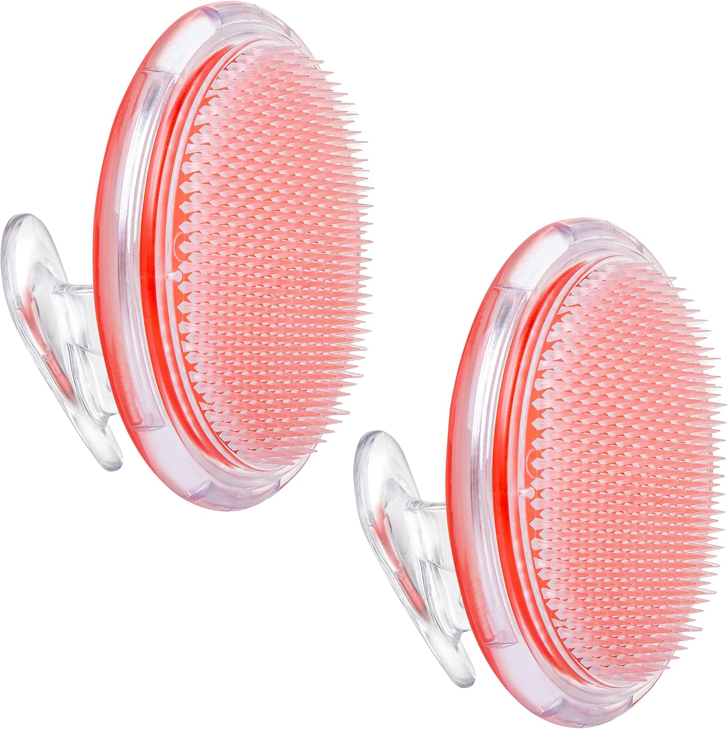 2-Pack Exfoliating Body Scrubber by Dylonic - Ingrown Hair & Razor Bump Solution - Silicone Back Scrubber - 4x3 Inch - Pre-Shave Body Exfoliator - Unisex Shower Essential - Orange
