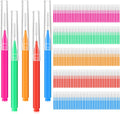 200 Pcs Interdental Brushes Braces Brush for Cleaner Disposable Dental Floss Picks Braces Flossers Dental Brush Soft Dental Tooth Flossing Head for Teeth Cleaning Tool, 5 Colors, 5 Sizes