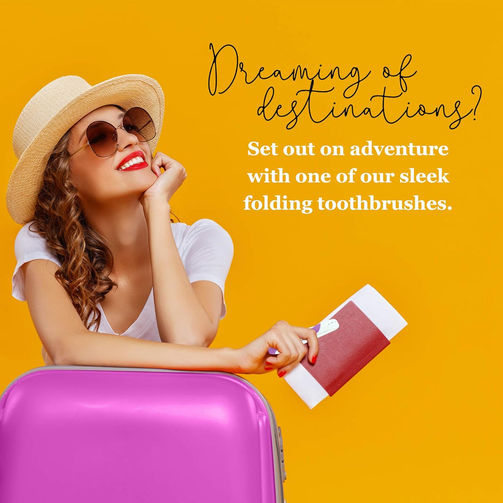 Portable Travel Toothbrush Kit - Built-in Cover, Folding, Collapsible for Hiking, Camping, Traveling - 6 Pack Firm Multicolor